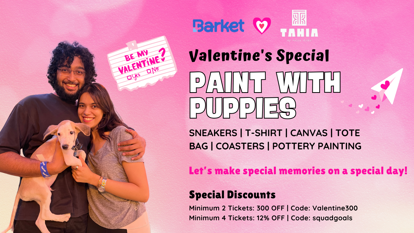 9th Feb 8 Valentine's Special - Paint With Puppies | 9th Feb Sunday | Tahia, Noida