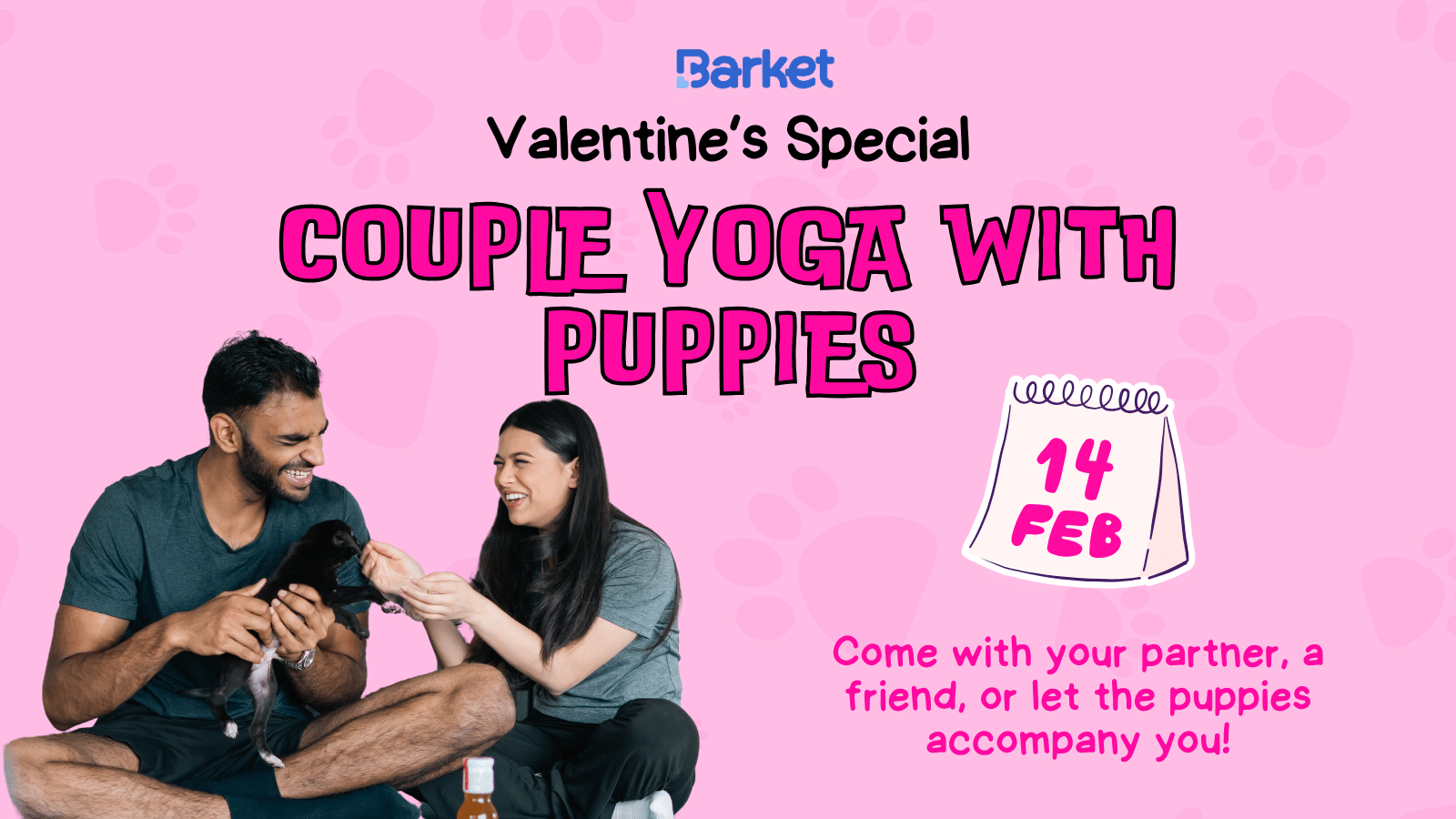 14th Feb YSDC Yoga 1 Valentine's Special - Puppy Yoga | 14th Feb Sunday | Yellow Stripe Dance School, Saket, Delhi