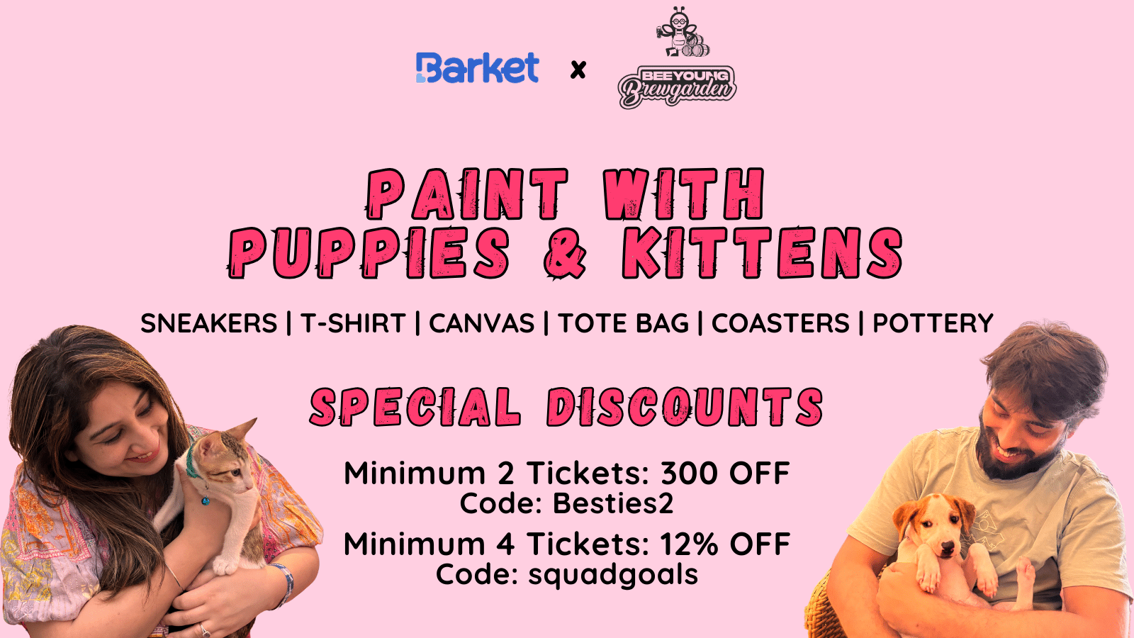 16th Feb beeyoung 20 Paint With Puppies & Kittens | 8th Mar 2025 Saturday | BeeYoung Brewgarden