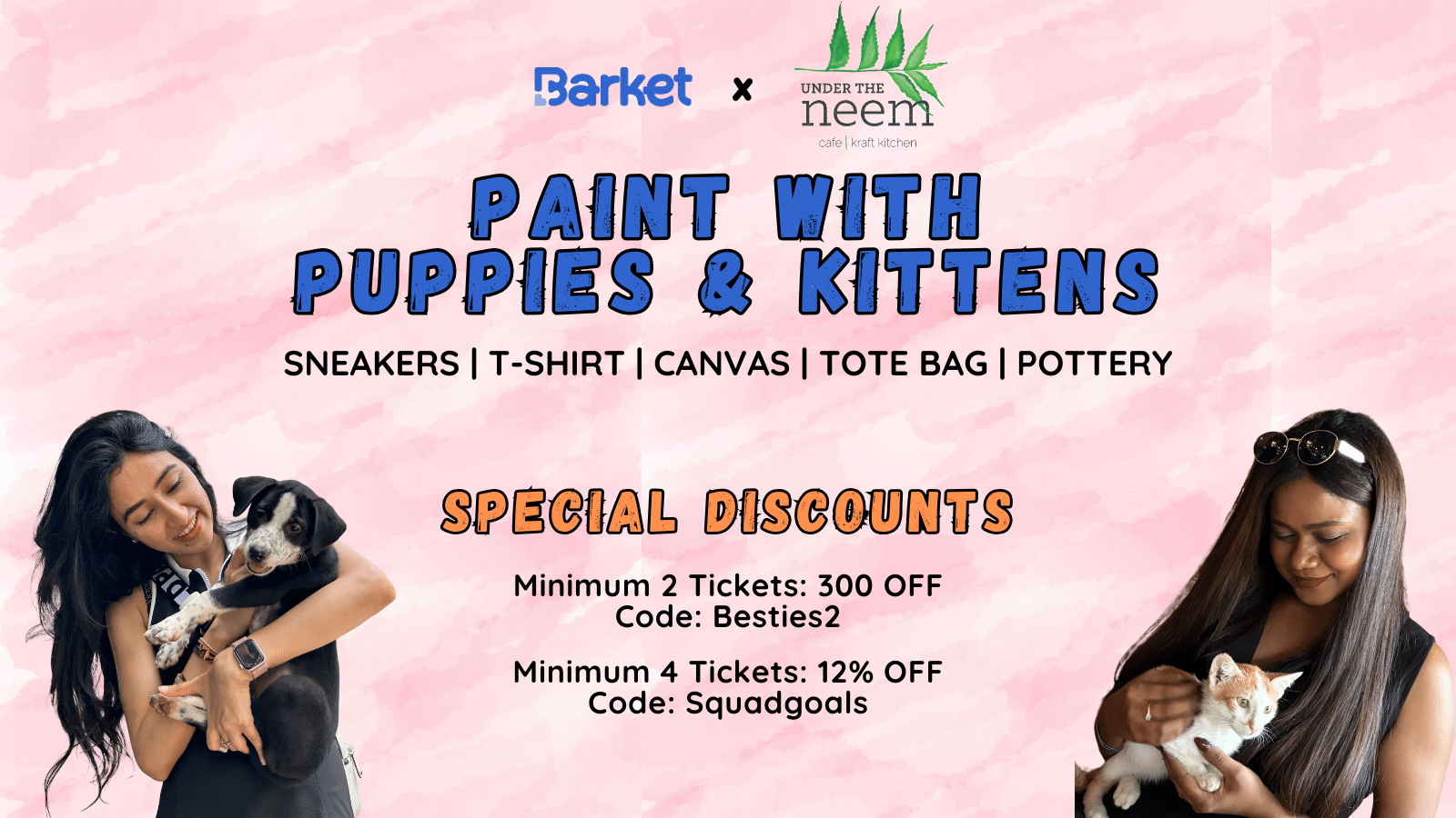 16th MAR BeeYoung 2 Paint With Puppies & Kittens | 4th Oct 2025 Saturday | the Nest, Karma Chalets, Gurugram